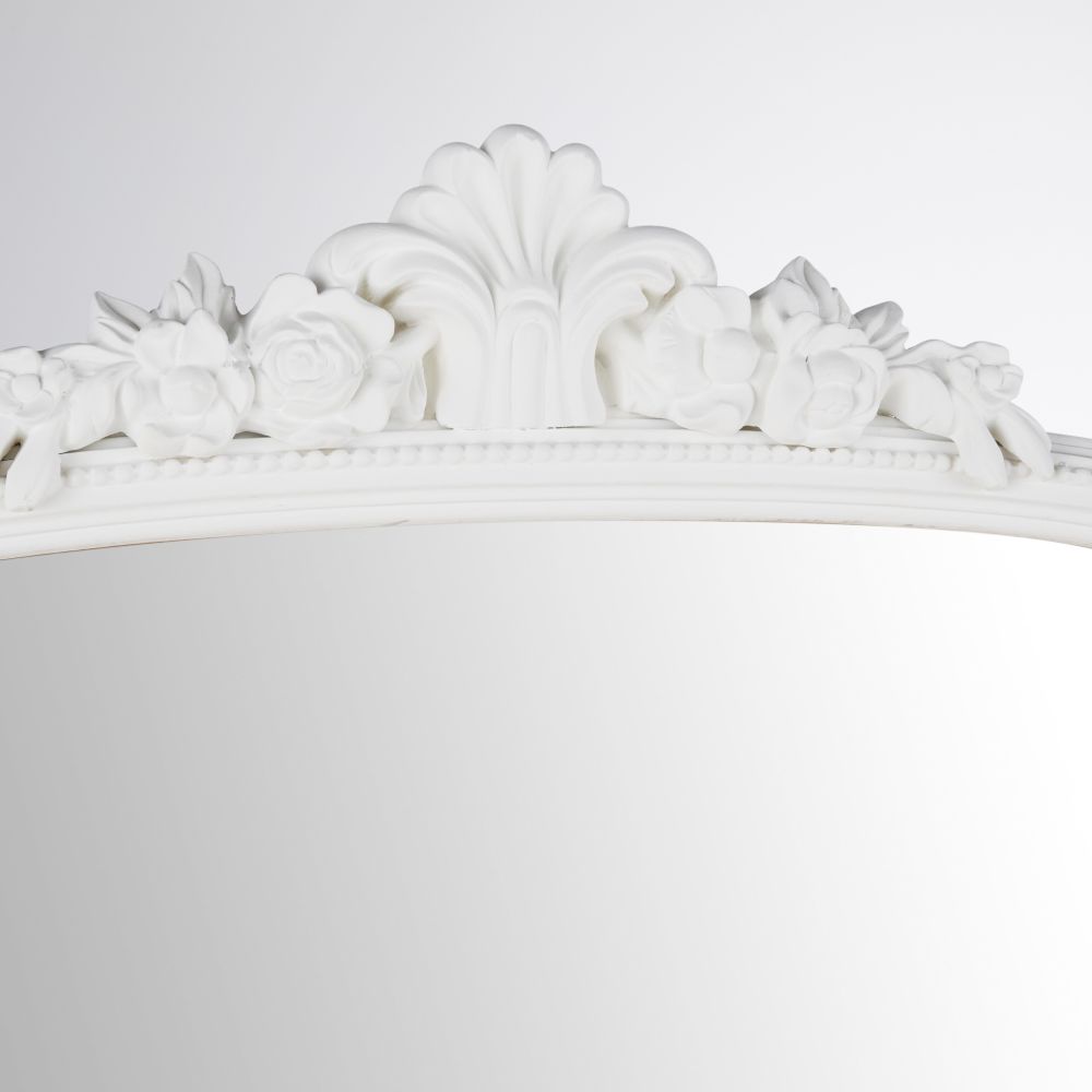 Grand miroir Omera rectangulaire à moulures blanches 118x194