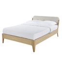 Lit Jordan en placage de chêne et textile beige 140