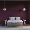 Lit Jordan en placage de chêne et textile beige 140