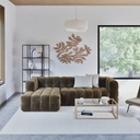 Canapé Lilo nuage d'angle 4/5 places effet velours vert kaki