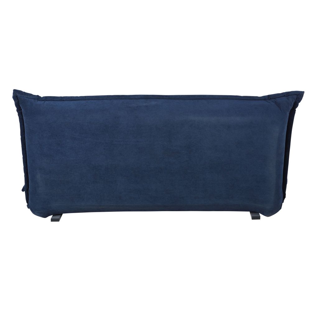 Canapé clic-clac Hallen 2 places en velours côtelé bleu