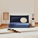 Canapé clic-clac Hallen 2 places en velours côtelé bleu