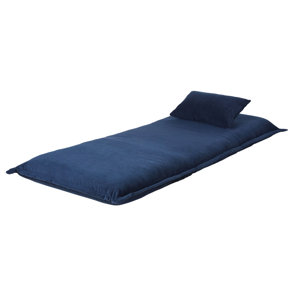 Canapé clic-clac Hallen 1 places en velours côtelé bleu foncé