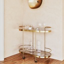 Desserte Bonnie en verre et métal doré