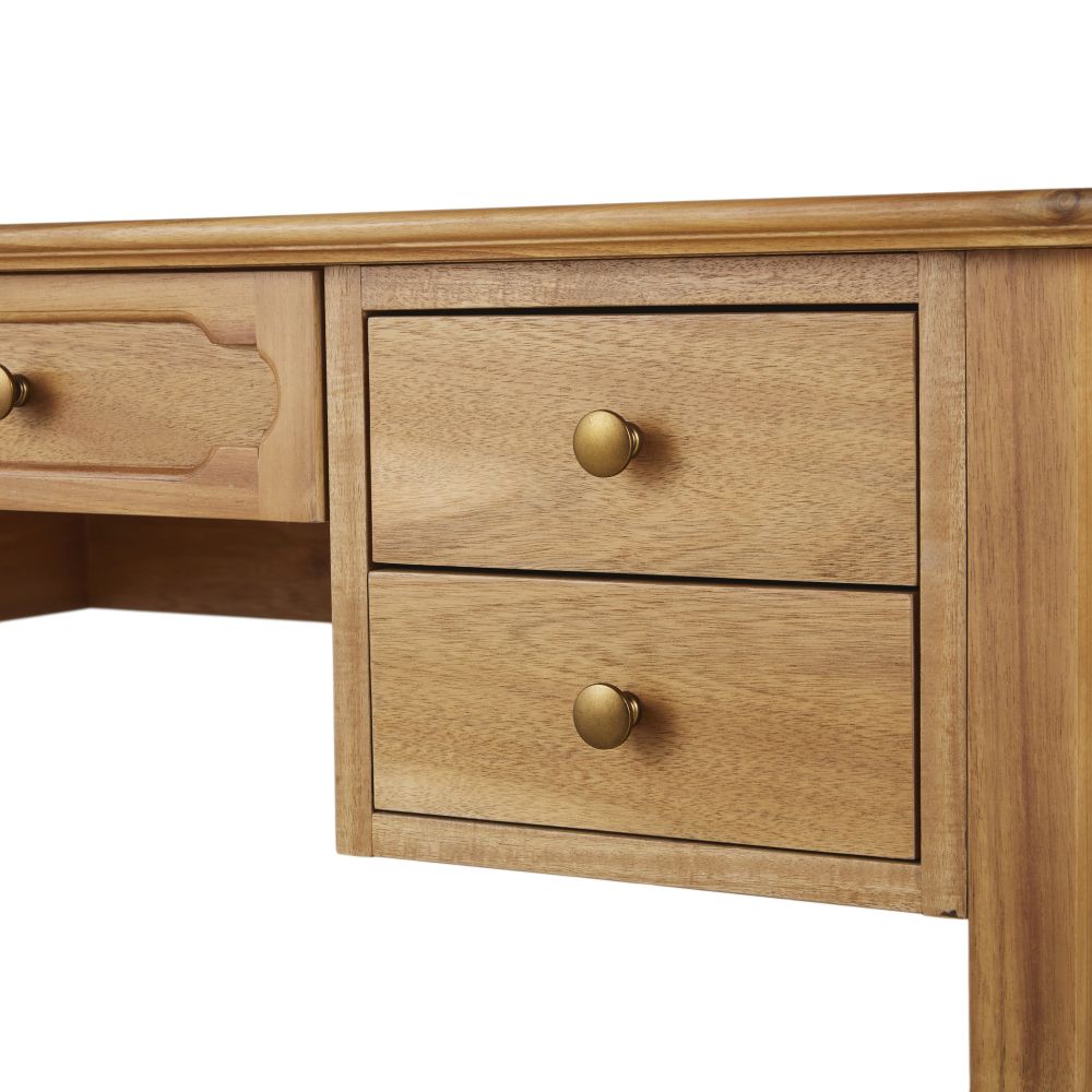 Bureau Selena 5 tiroirs en bois acacia massif