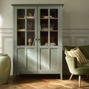 Vaisselier Beaumont 2 portes vert grisé L125