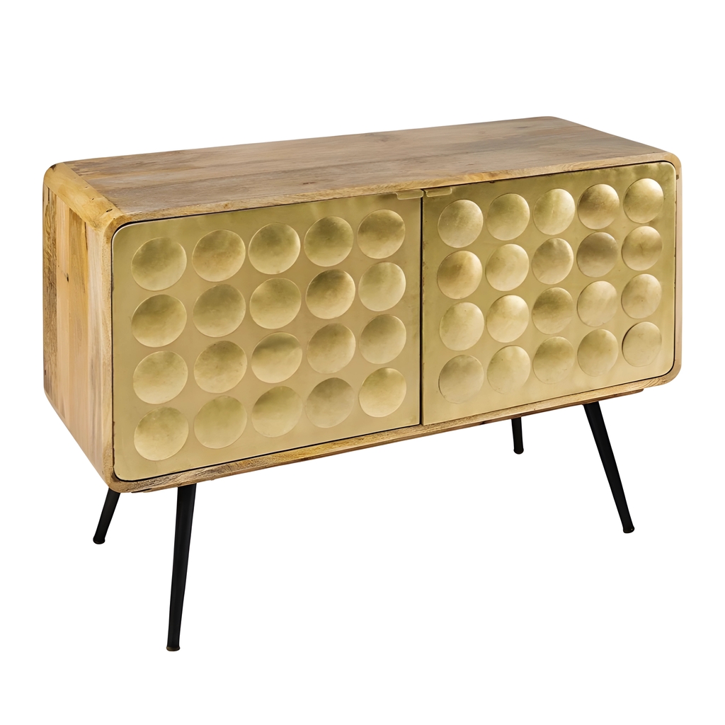 Buffet Gatsby 2 portes en métal doré, mobilier élégant, Dakar Sénégal