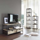 Colonne industrielle Long Island en bois de sapin massif et métal L40