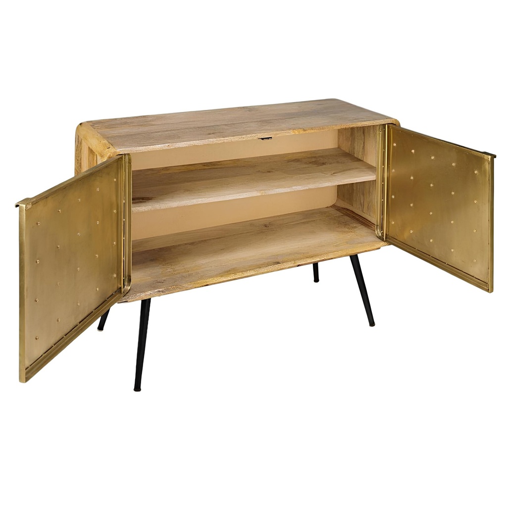 Buffet métal doré Gatsby, design moderne, 2 portes, Dakar Sénégal
