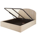 Lit coffre Cozy gris 160X200 avec sommier à lattes