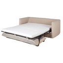 Canapé d'angle droit convertible Louvain 4/5 places en lin froissé beige, matelas 10 cm