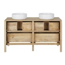 Meuble double vasque boracay de salle de bains 4 tiroirs motifs blancs