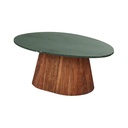 Table basse Alya en marbre vert et bois d'acacia massif L103