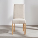 Chaise Babeth en textile beige et bois de chêne