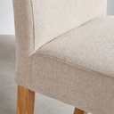 Chaise Babeth en textile beige et bois de chêne