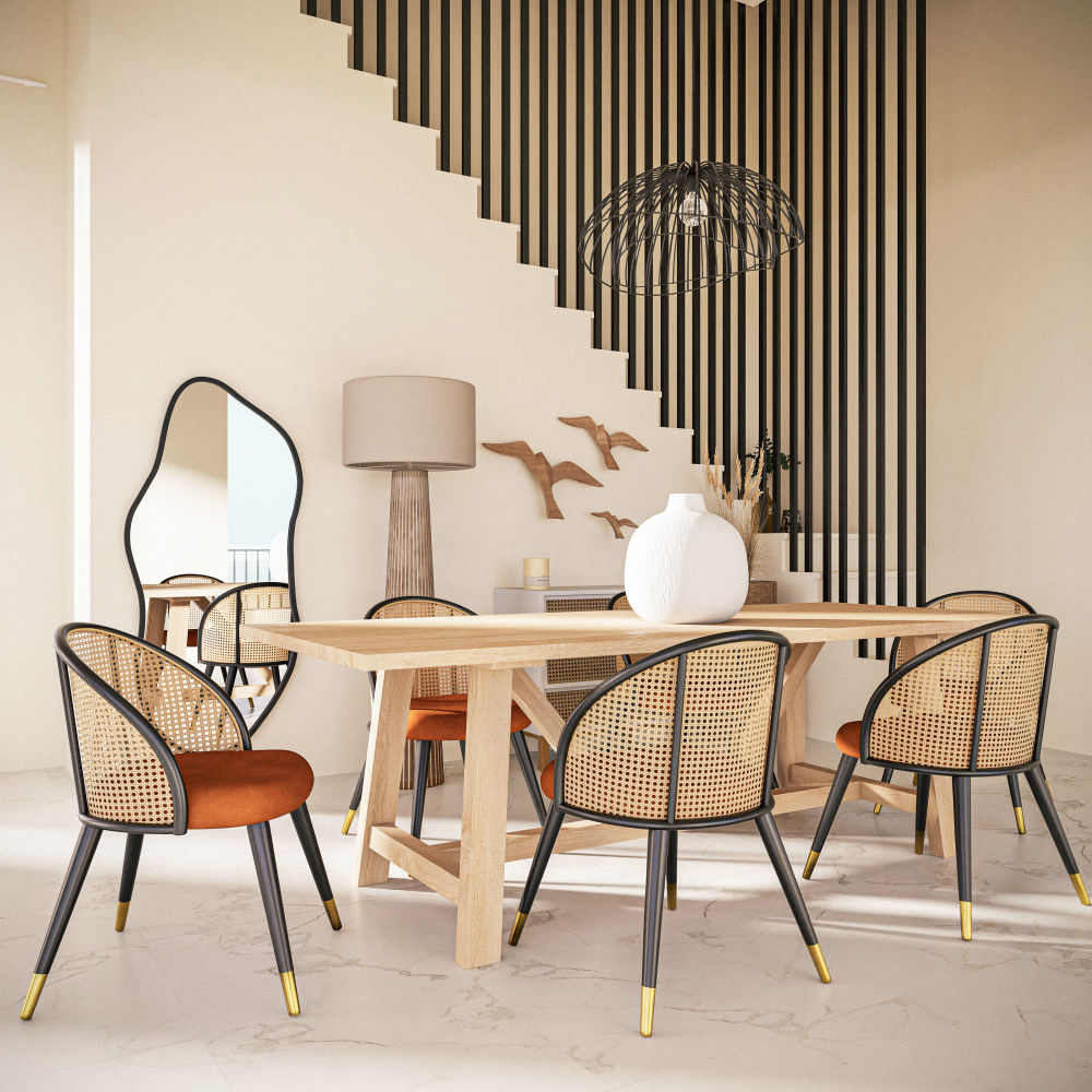 Miroir organique Brina en métal noir 72x156