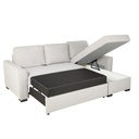 MONTRÉAL - Canapé d'angle convertible 3/4 places gris clair