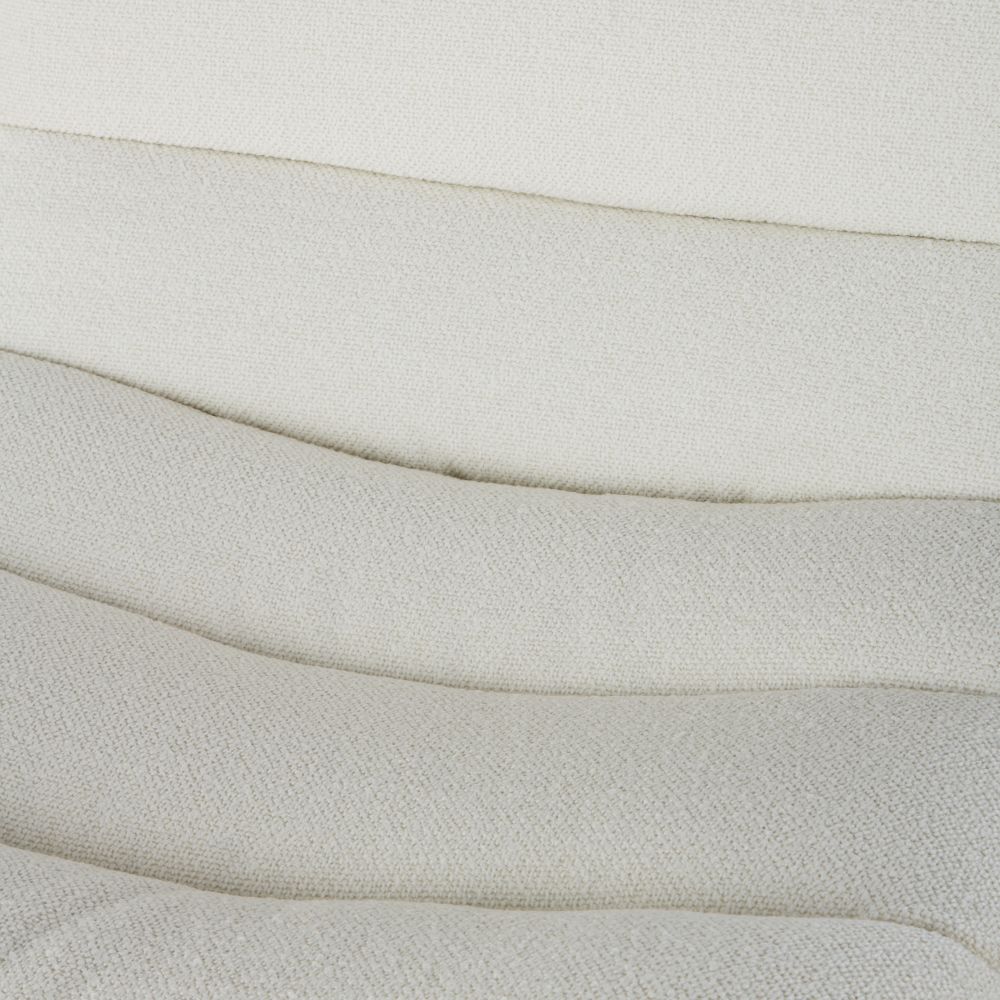 Fauteuil Moon et repose-pieds bouclettes écrues