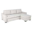 MONTRÉAL - Canapé d'angle convertible 3/4 places gris clair