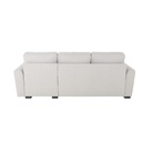 MONTRÉAL - Canapé d'angle convertible 3/4 places gris clair