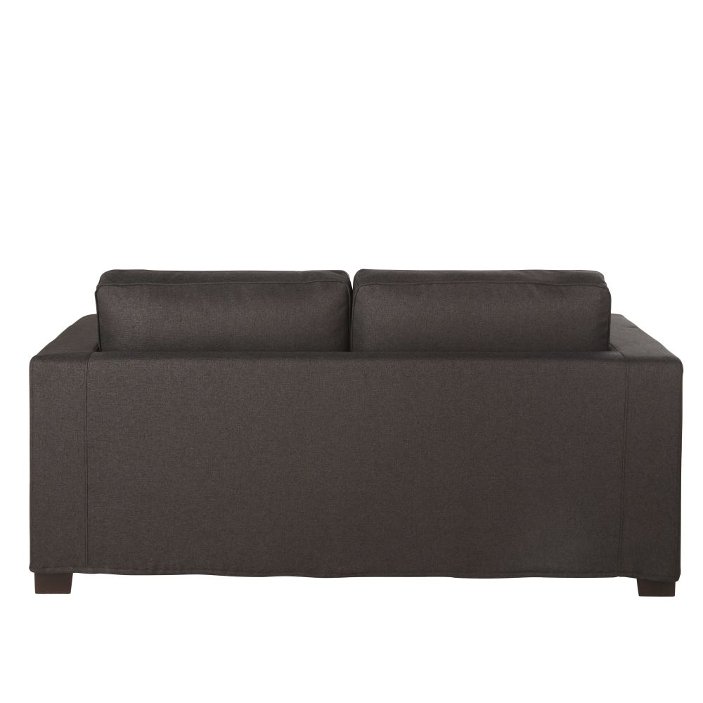 Canapé convertible Milano 2/3 places en textile tramé gris anthracite, matelas 6 cm