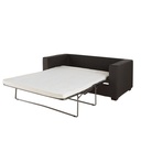 Canapé convertible Milano 2/3 places en textile tramé gris anthracite, matelas 6 cm
