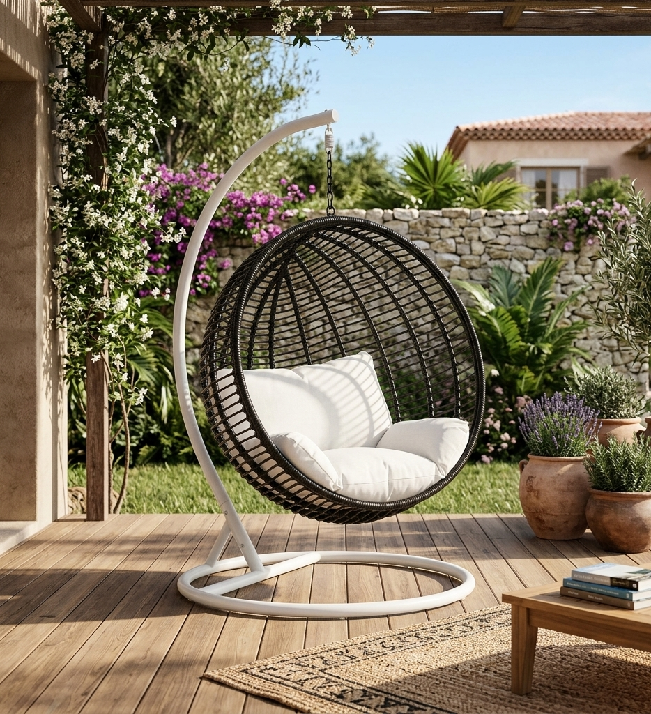 Pied pour fauteuil suspendu Cebu en métal blanc