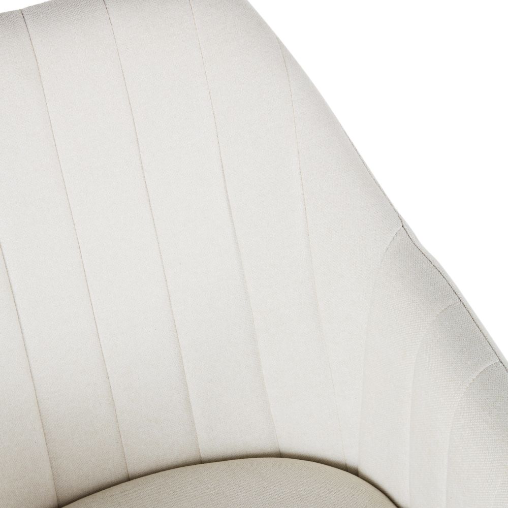 Fauteuil de table écru Archie et pieds en bois de chêne