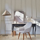 Fauteuil de table écru Archie et pieds en bois de chêne