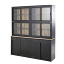 Vaisselier Indies 12 portes 3 tiroirs en manguier massif noir L180