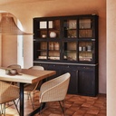 Vaisselier Indies 12 portes 3 tiroirs en manguier massif noir L180