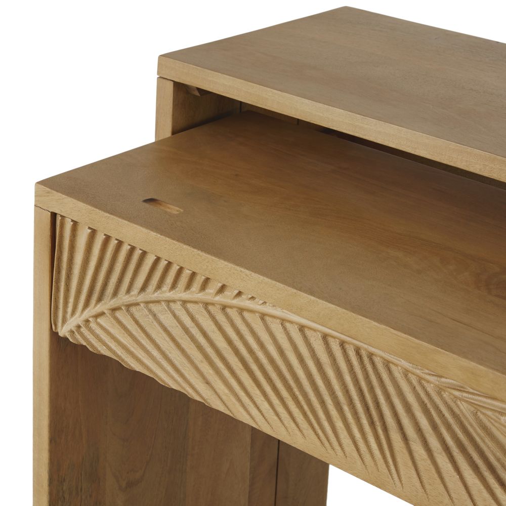 Bureau console Tanzania 2 tiroirs en manguier massif