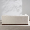 Canapé Filao 3 places en textile tramé beige et bois de frêne coloris noyer