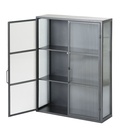 Etagère Carter 2 portes en métal noir et verre armé