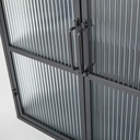 Etagère Carter 2 portes en métal noir et verre armé