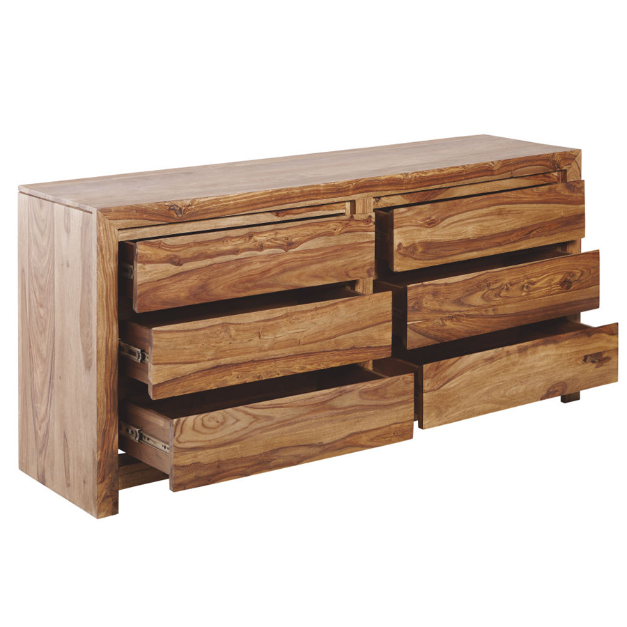 STOCKHOLM - Commode 6 tiroirs en sheesham massif