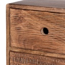 Petit meuble de rangement Tobias 3 tiroirs en manguier gravé main
