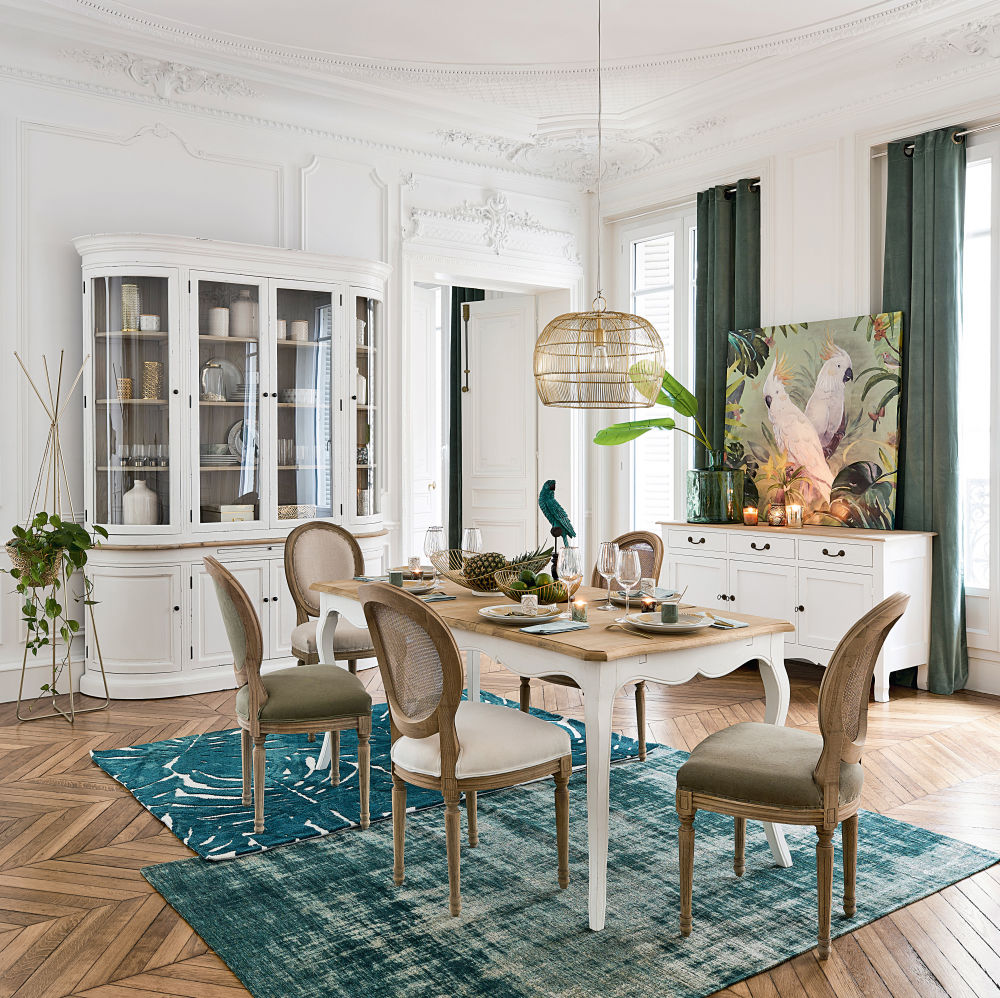 Table à manger extensible Versailles 8 à 10 personnes en manguier L180/220