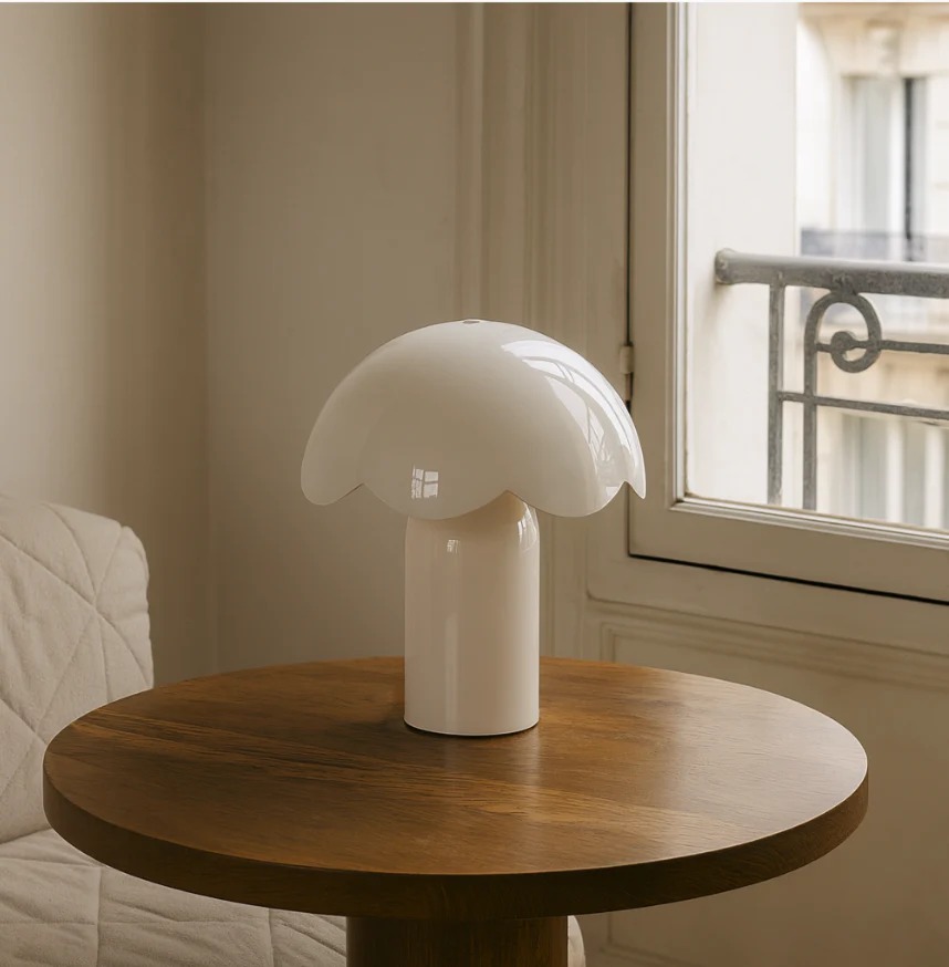 Lampe Bella en métal blanc H23,5cm