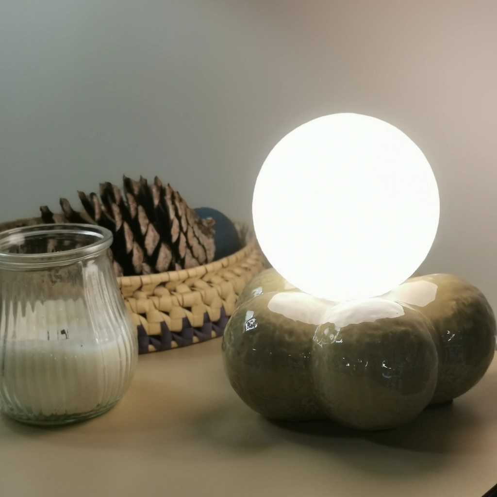 Lampe Zéphir en céramique pm vert brillant H16cm