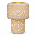 Lampe à poser Nora en métal Émaillé beige H39cm
