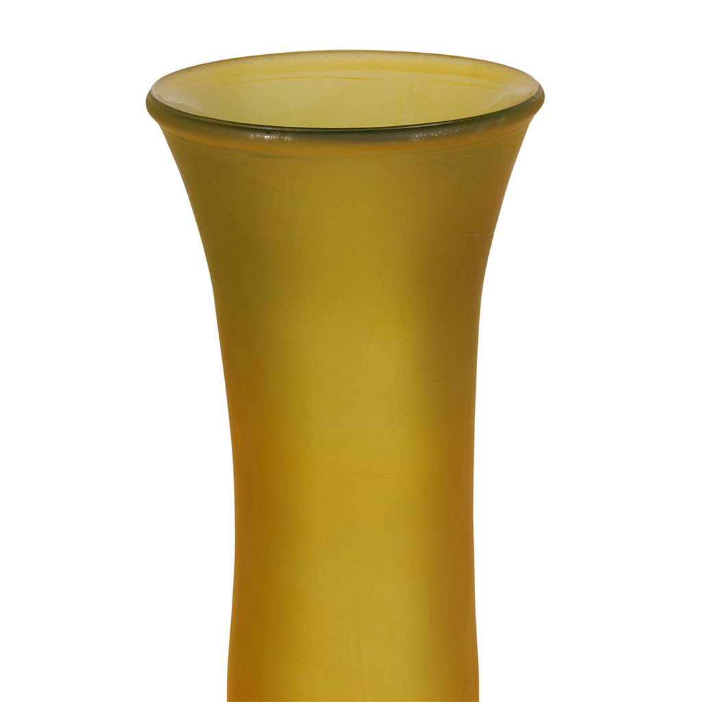 Vase Issea en verre recycle moutarde satine H99