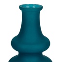 Vase Comille en verre bleu canard satiné h40cm