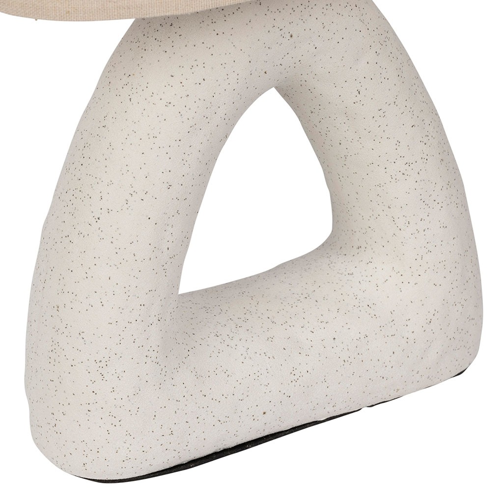 Lampe Organic en coton et céramique blanc et beige h38cm