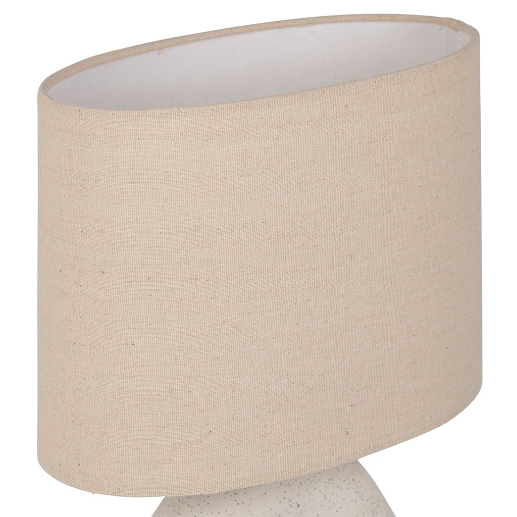 Lampe Organic en coton et céramique blanc et beige h38cm