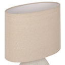 Lampe Organic en coton et céramique blanc et beige h38cm