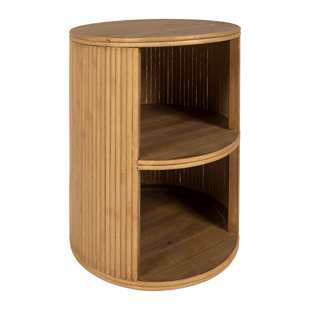 Table de chevet Saori avec 2 niveaux en bambou naturel