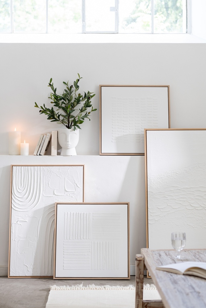 Set de 2 Tableau Elise toile blanc