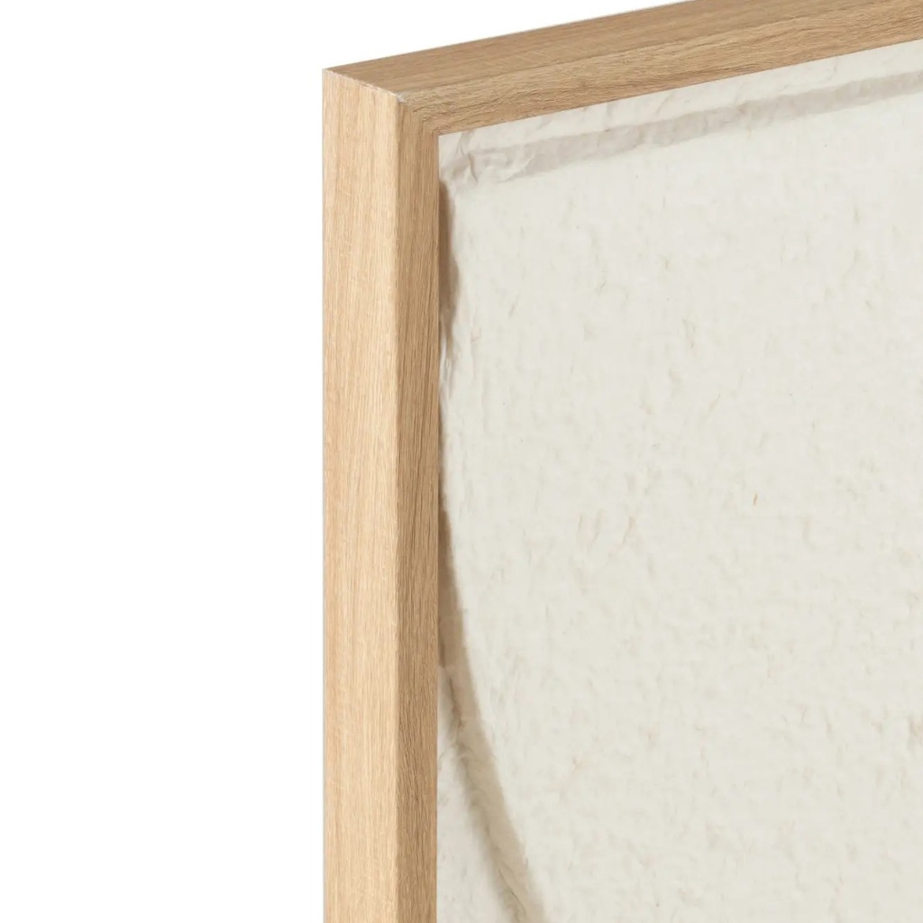 Tableau Thibault motifs abstraits en papier mâché Blanc Beige