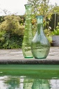 Vase cylindrique en verre vert clair